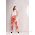 Pantalon à la cheville à imprimé floral tropical pour femme